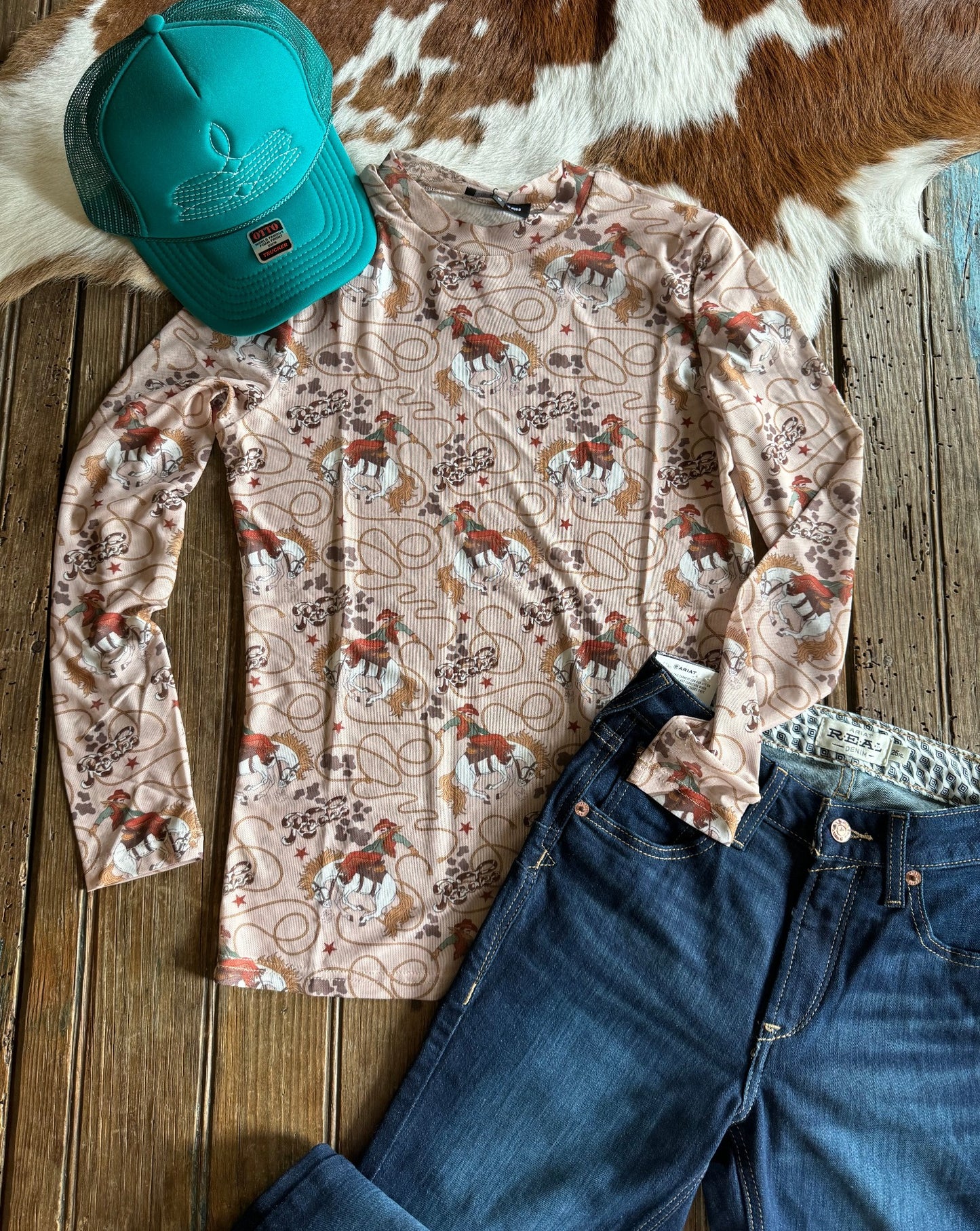 Rodeo Long Sleeved Mesh Top