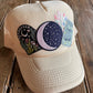 Cream foam trucker hat with patches