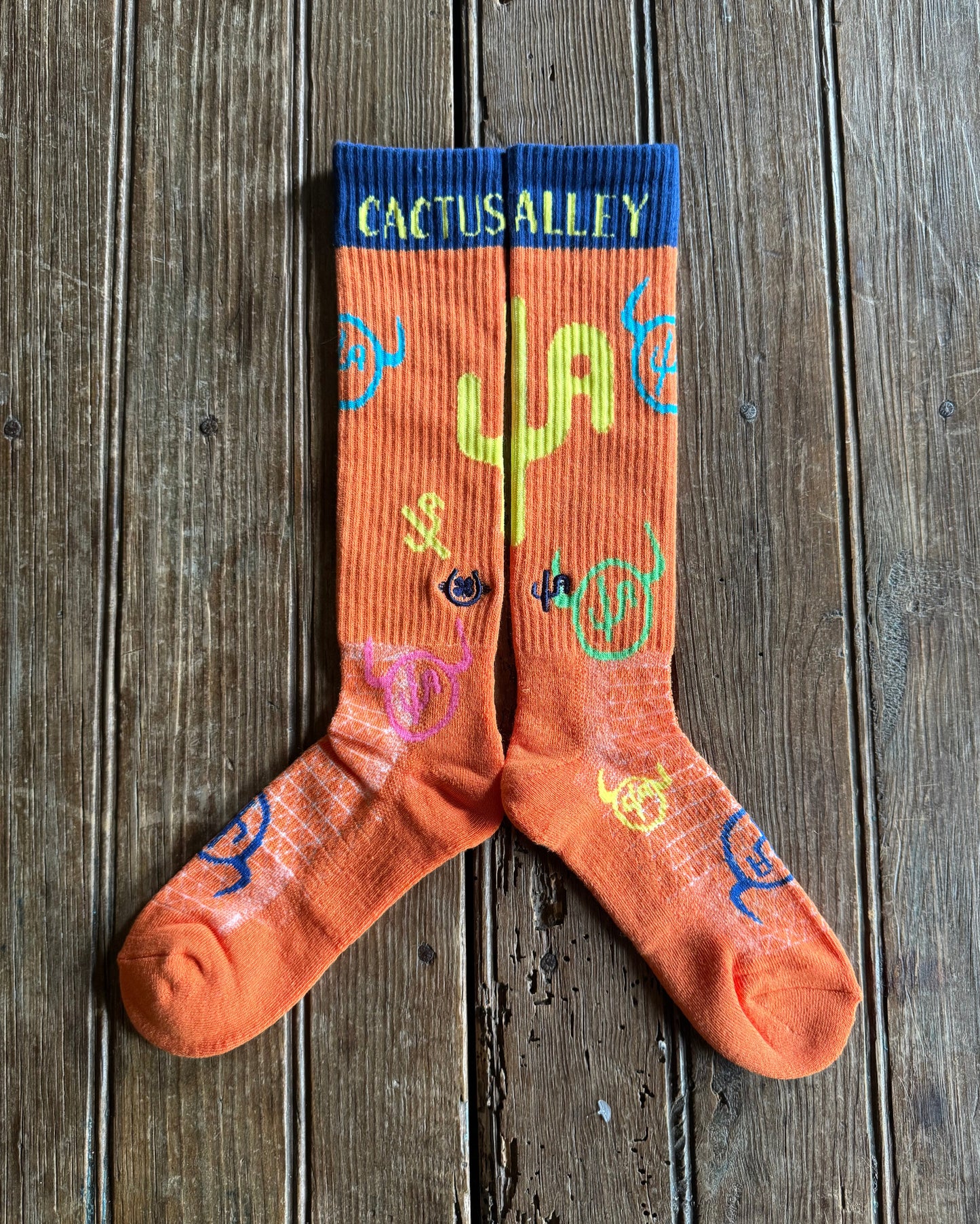 Cactus Alley - Moo Cactus (Orange) on rustic wood background