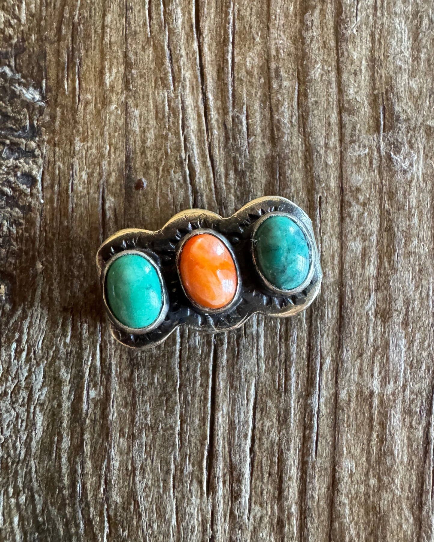 turquoise and spiny watch slide 2 on rustic wood background