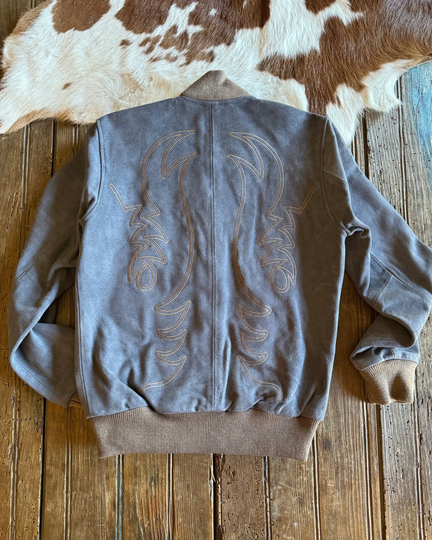 Blue Jean Baby Embroidered Bomber Jacket