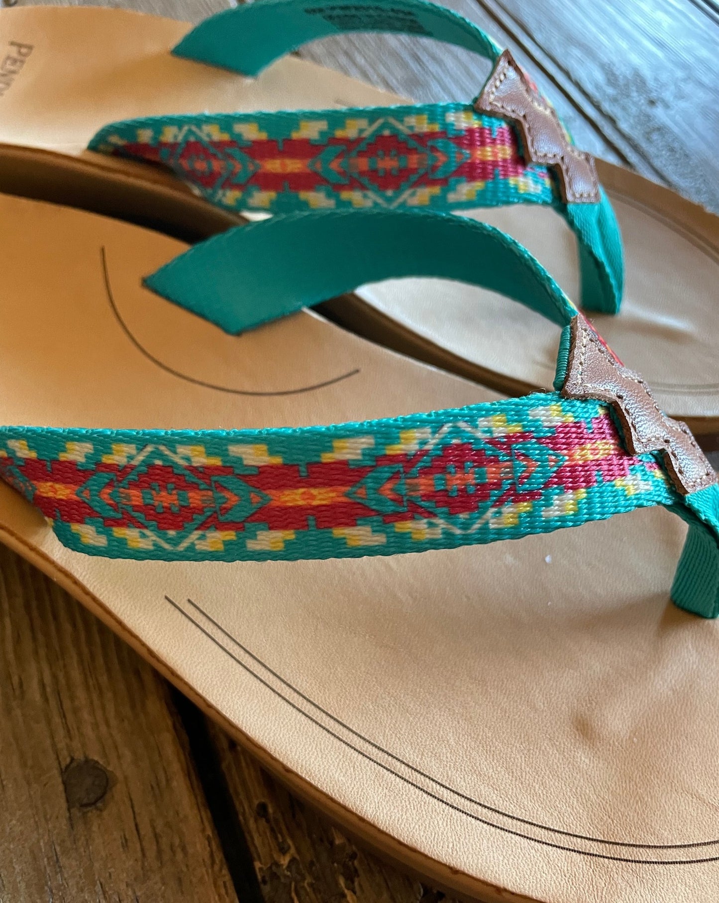 Close up of Pendleton Carico Lake Flip Flops