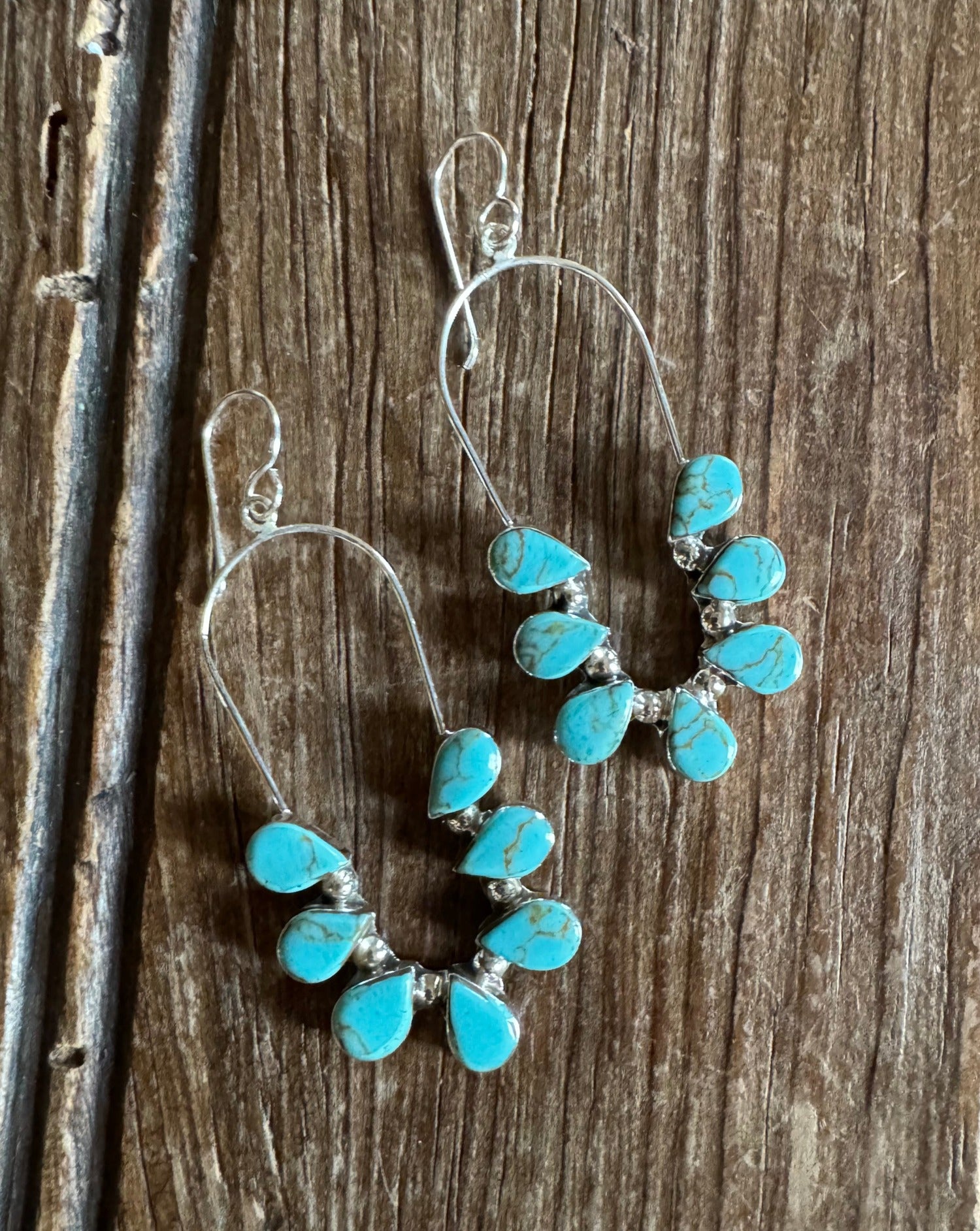 Turquoise Oval Naja Earrings