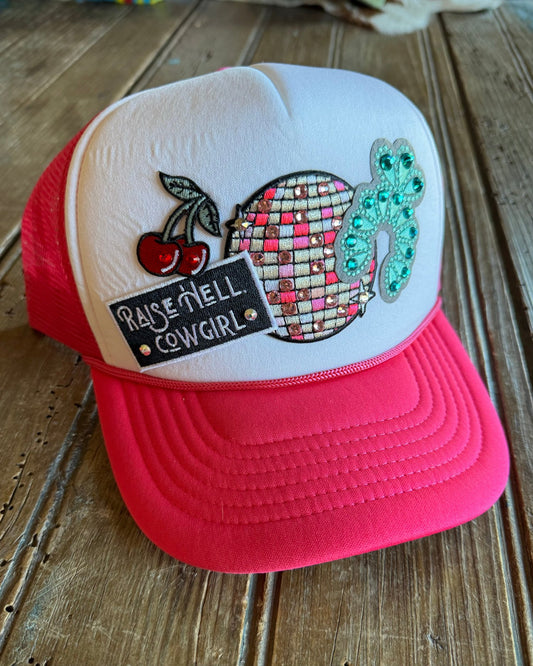 Raise Hell Cowgirl Patch Trucker Hat