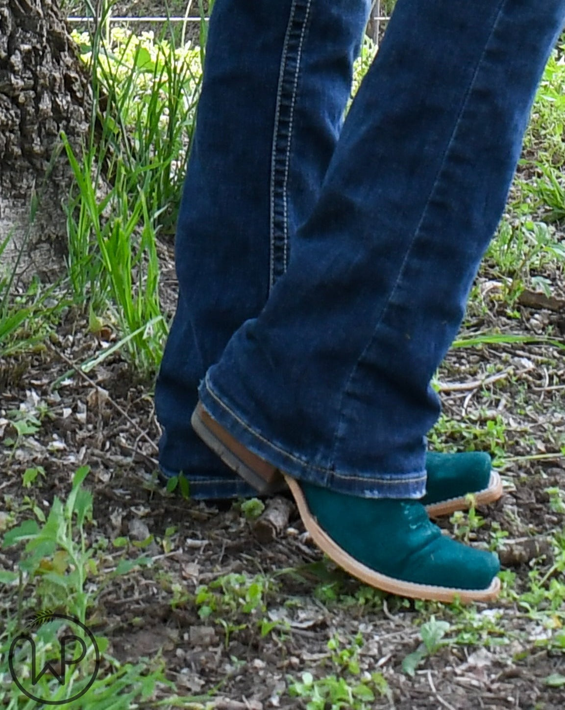 Futurity Boon Western Boot (Ancient Turquoise Roughout)