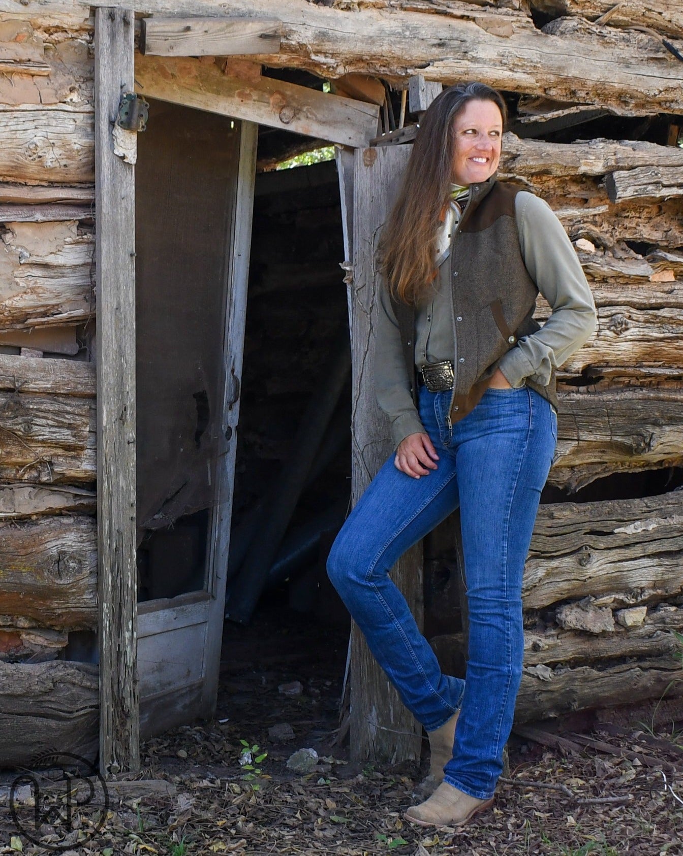 Channel Wool Vest (Tan Herringbone)
