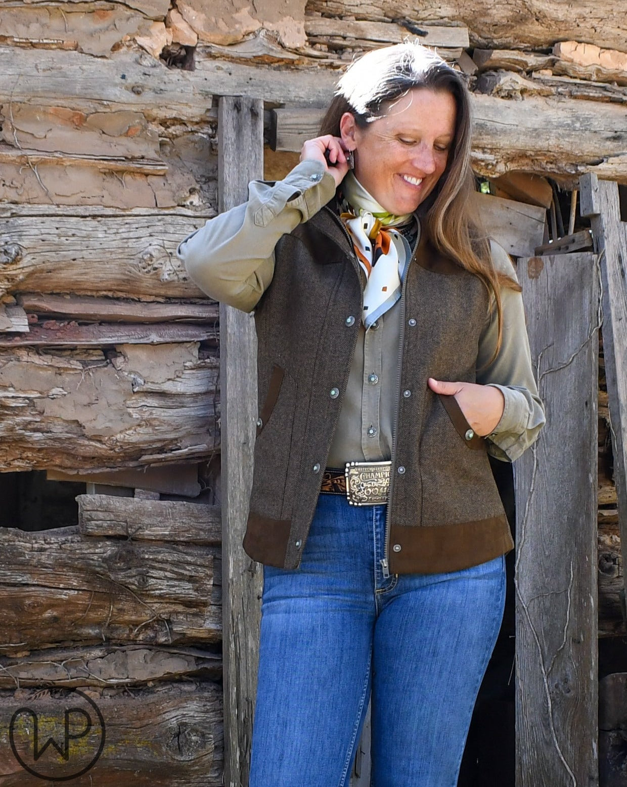 Channel Wool Vest (Tan Herringbone)