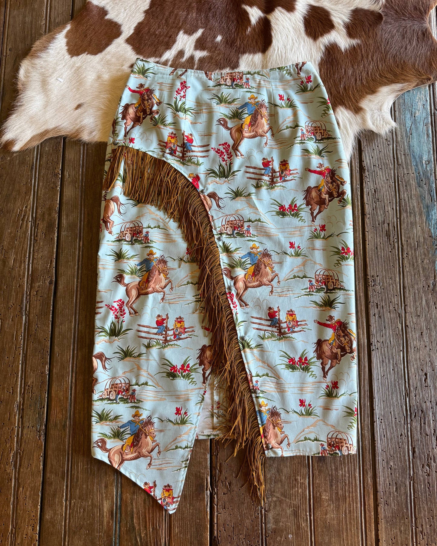 Kaelyn Skirt (Big Loop) on rustic wood background