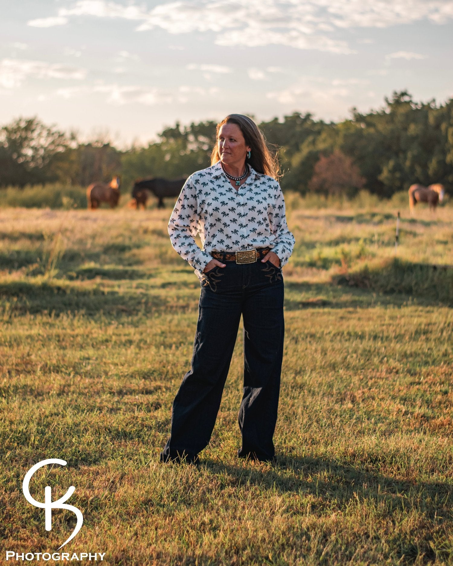 Ride Em Cowgirl Blouse on model