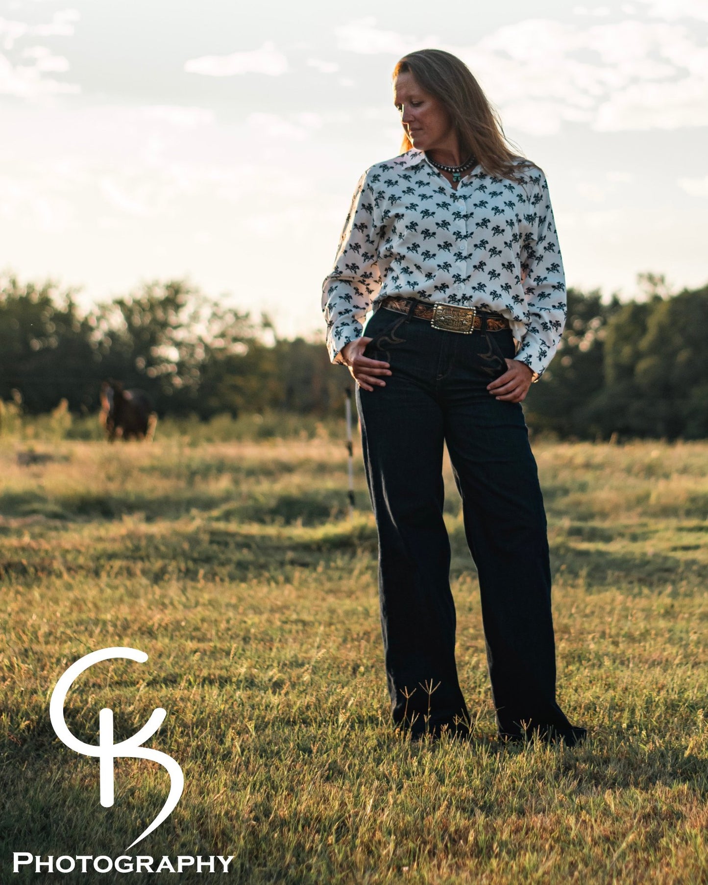 Ride Em Cowgirl Blouse on model
