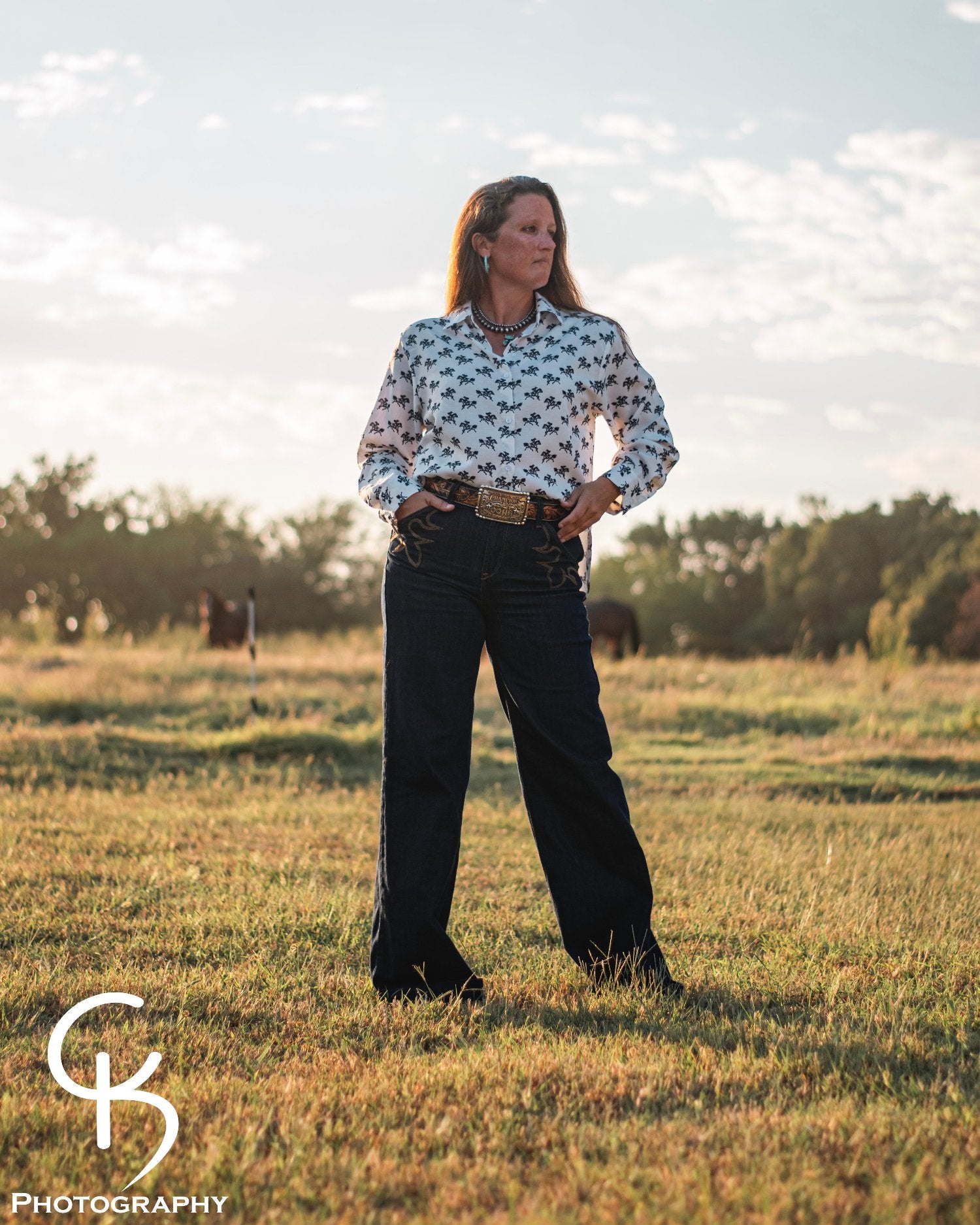 Ride Em Cowgirl Blouse on model
