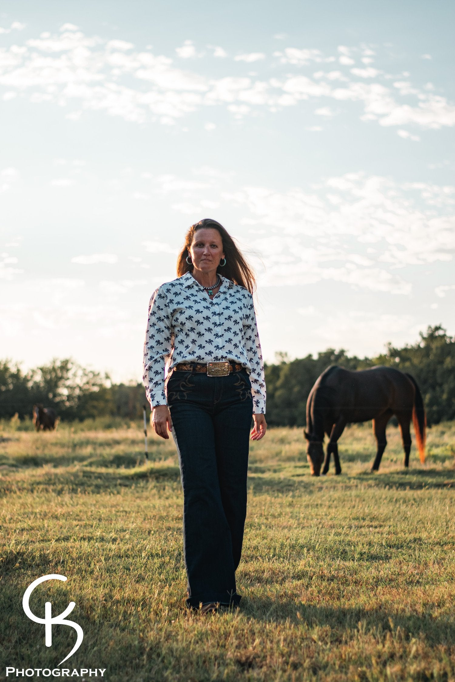 Ride Em Cowgirl Blouse on model