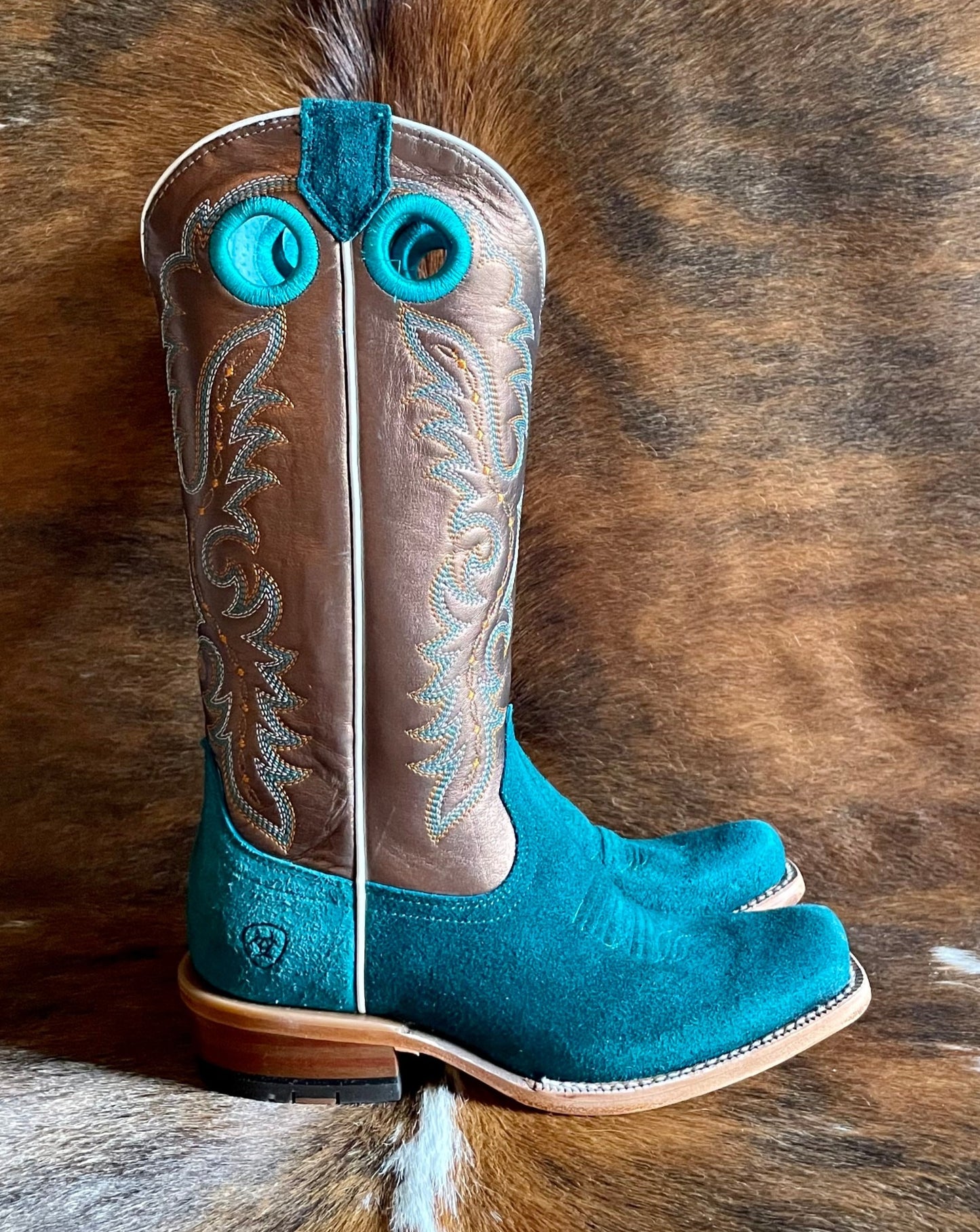 Futurity Boon Western Boot (Ancient Turquoise Roughout)