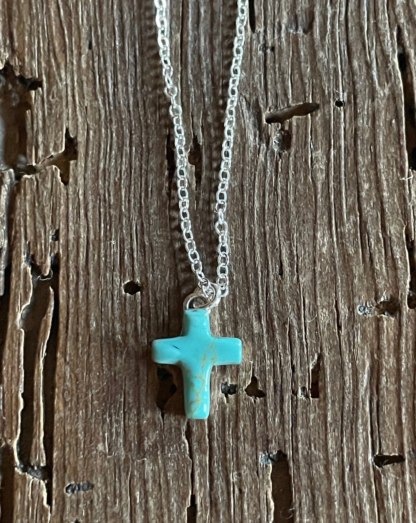 Turquoise Mini Cross Necklace