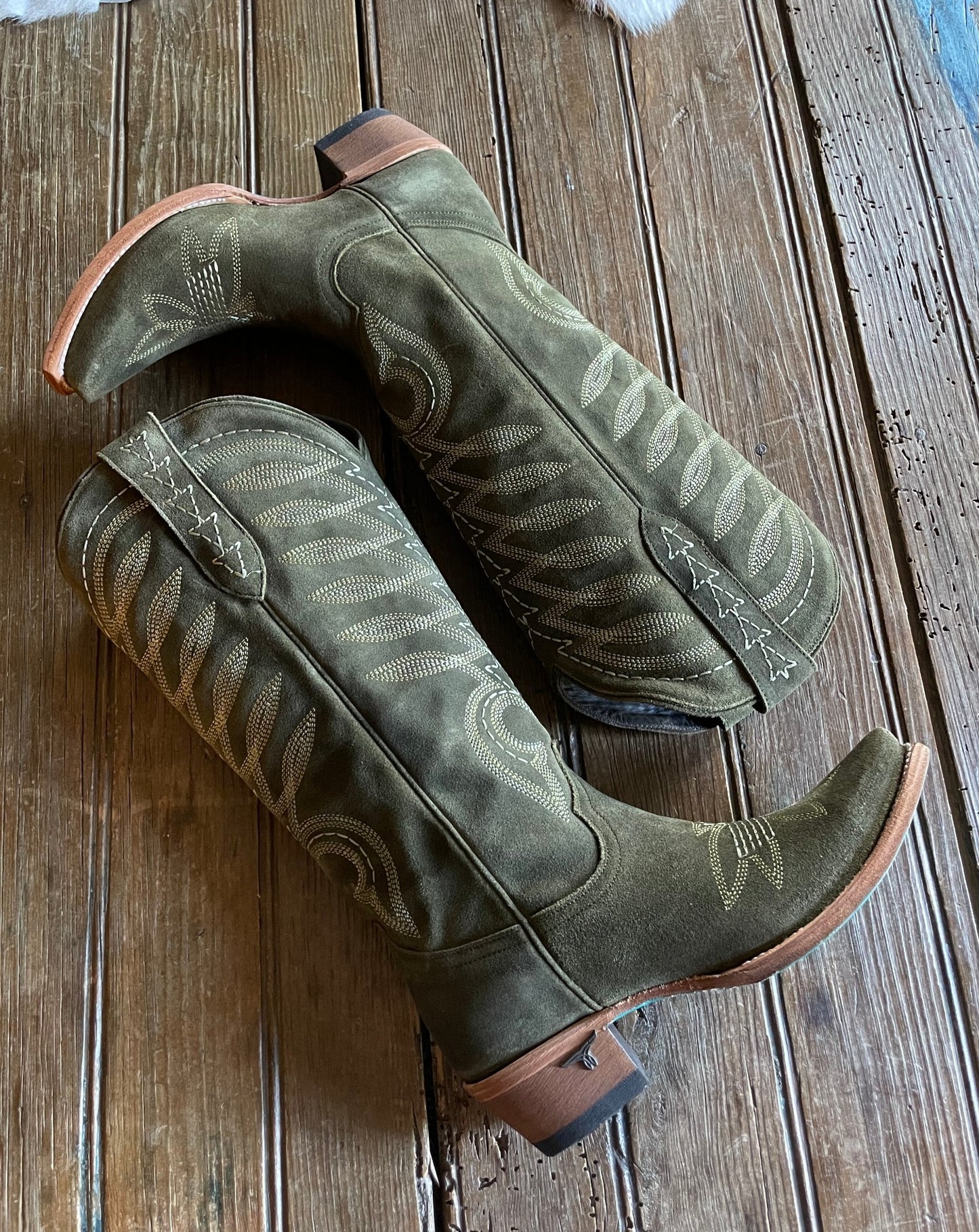 Squash Blossom Boots (Olive Suede)