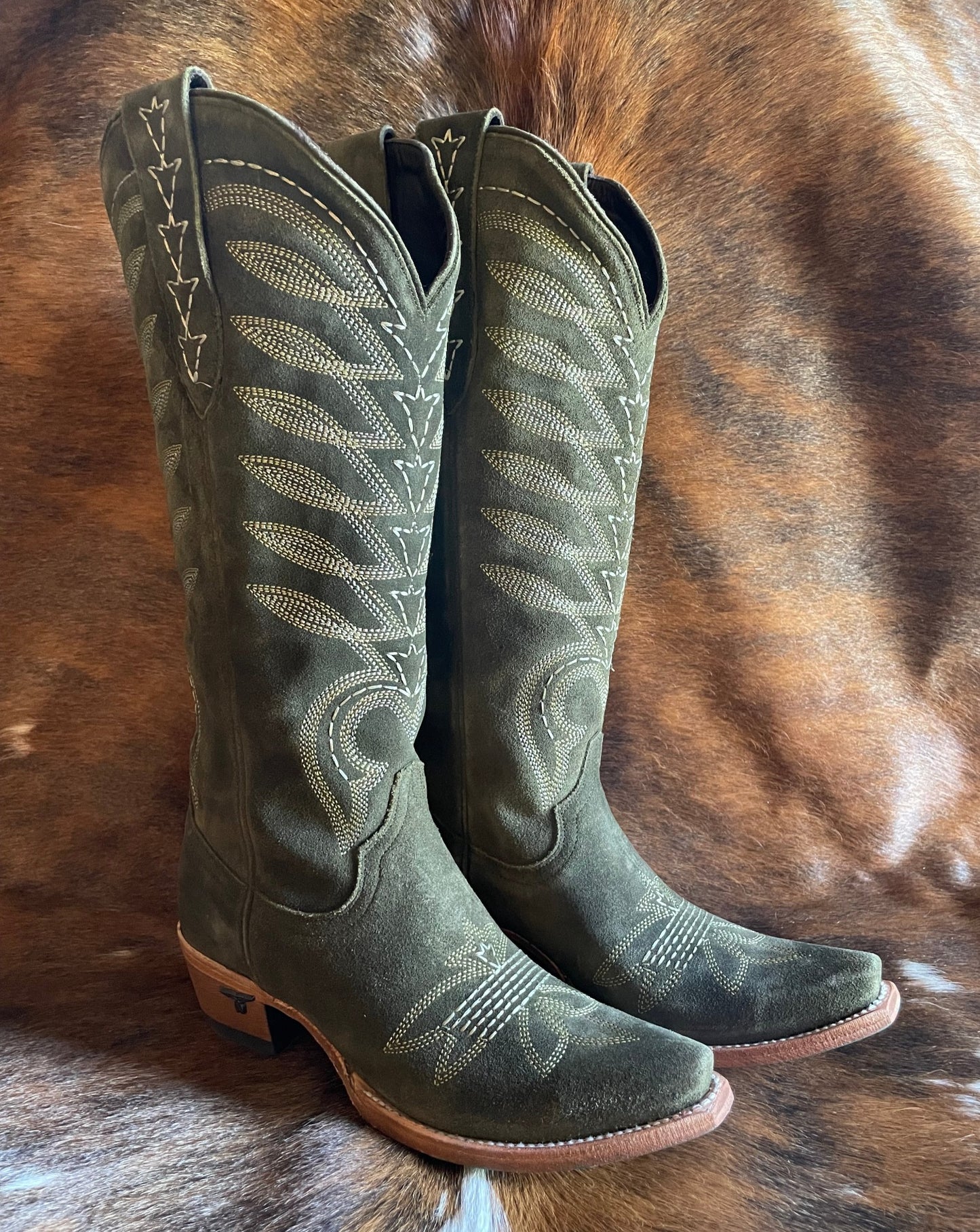 Squash Blossom Boots (Olive Suede)