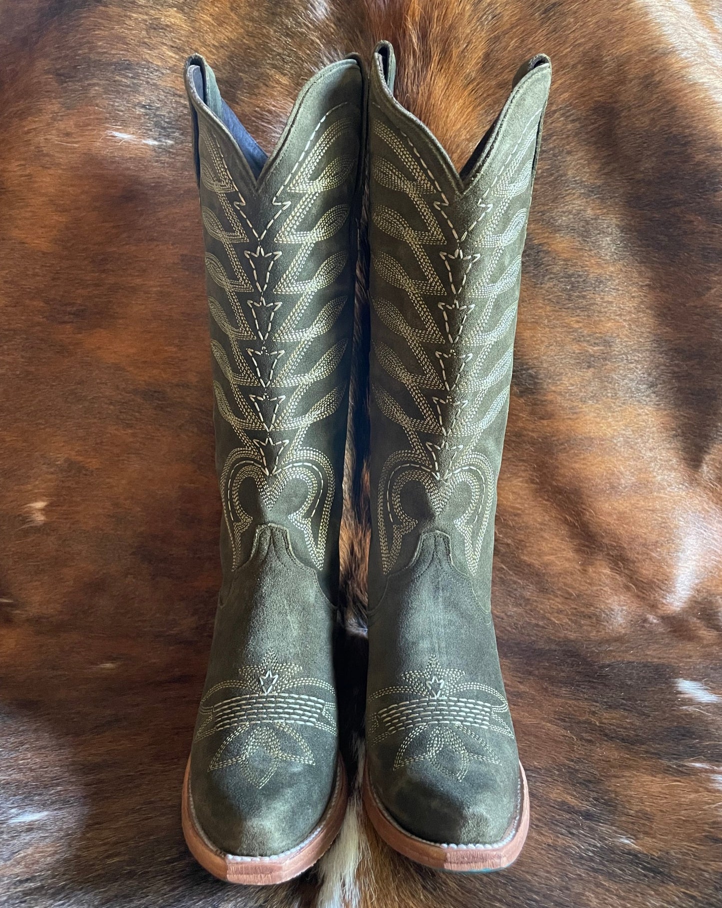 Squash Blossom Boots (Olive Suede)