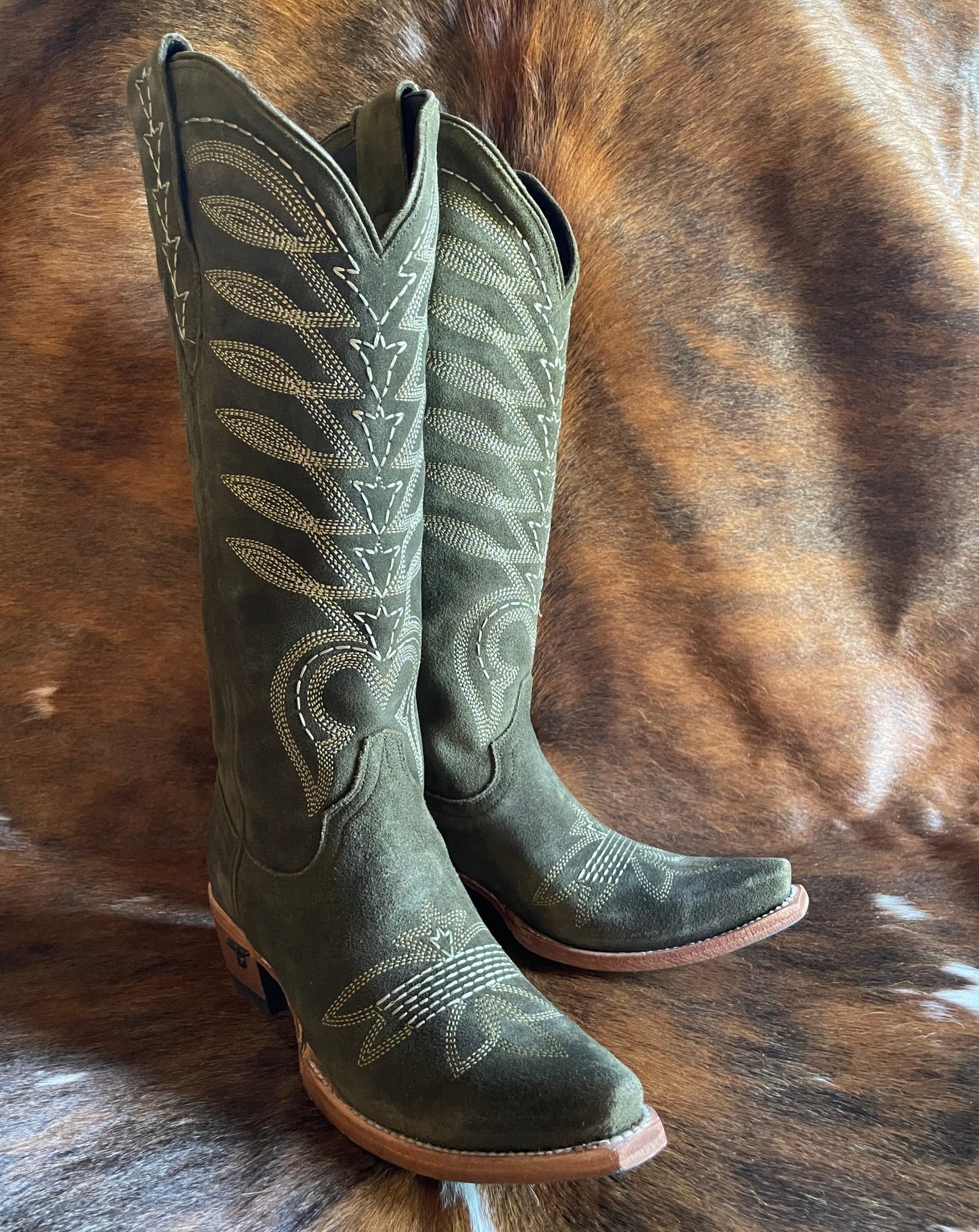 Squash Blossom Boots (Olive Suede)