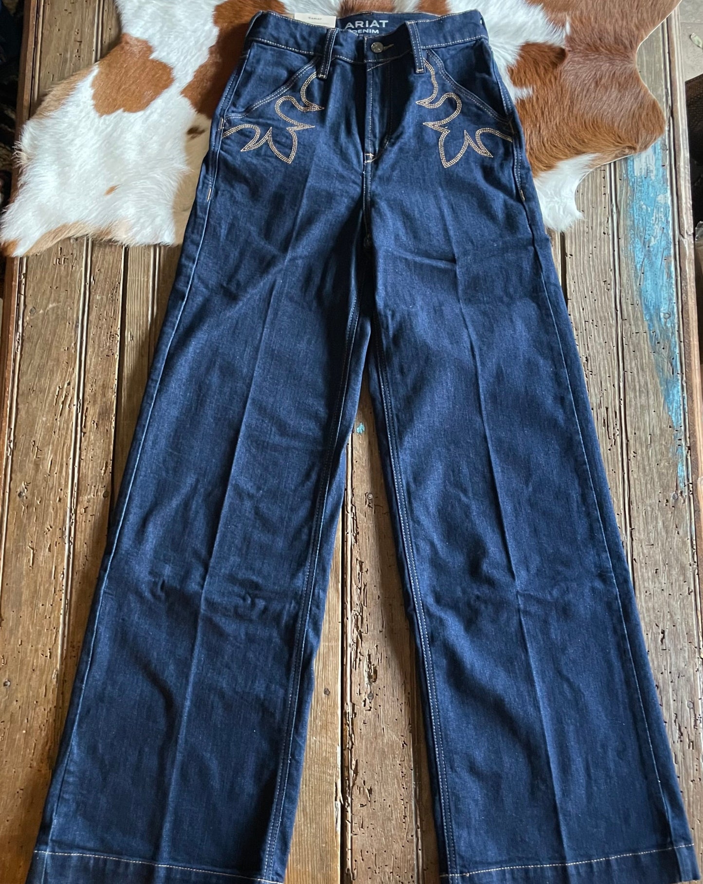 Ultra High Rise Western Wide Leg Jeans