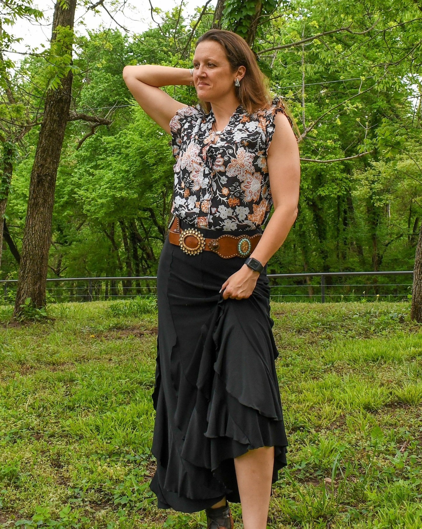Ruffled Maxi Skirt