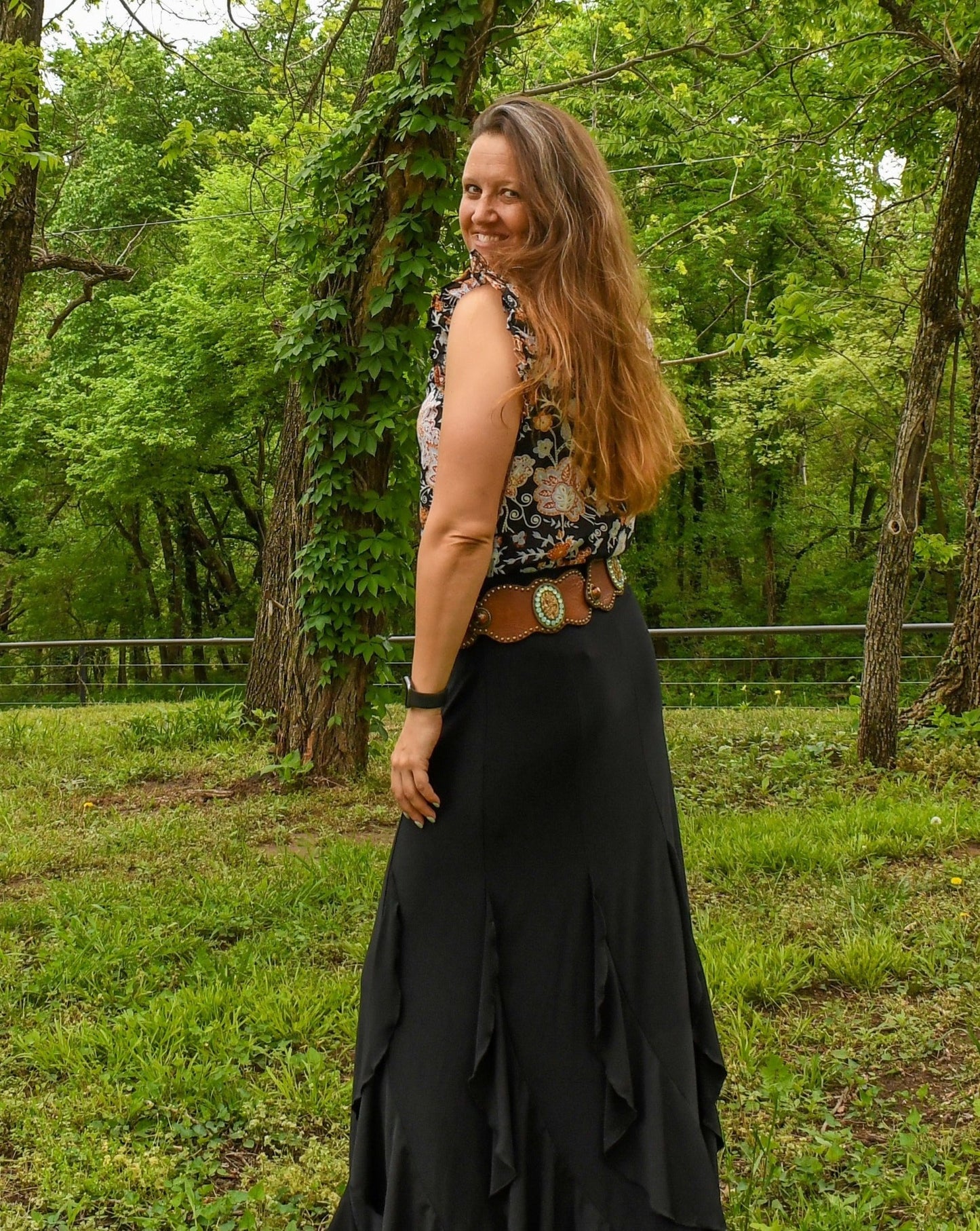 Ruffled Maxi Skirt