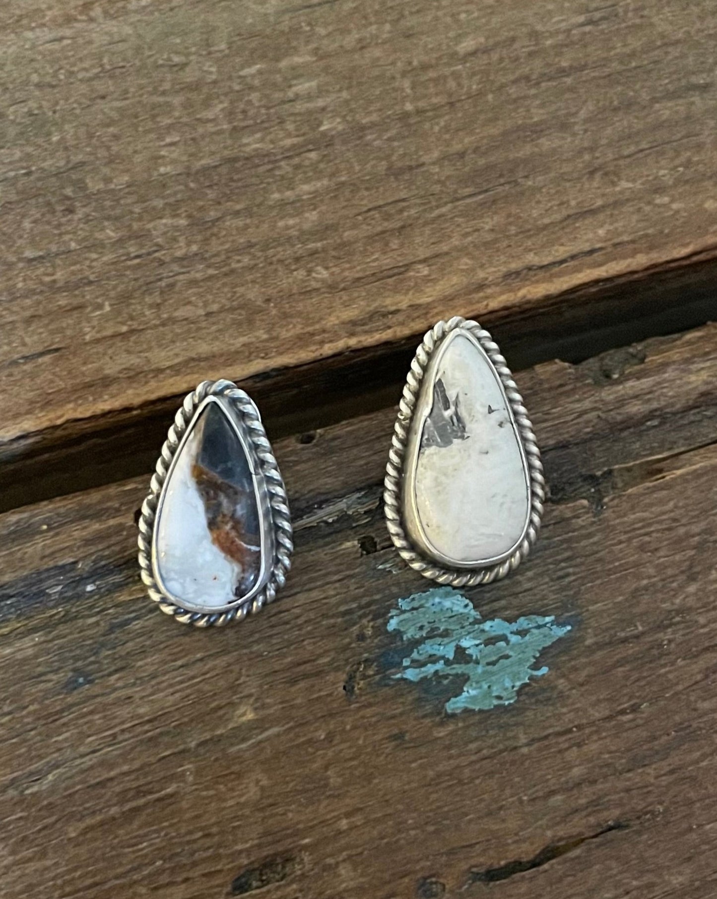 White Buffalo Teardrop Earrings