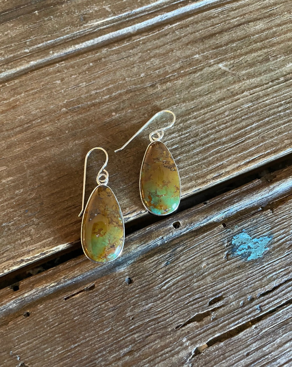 Kingman Turquoise Teardrop Drop Earrings