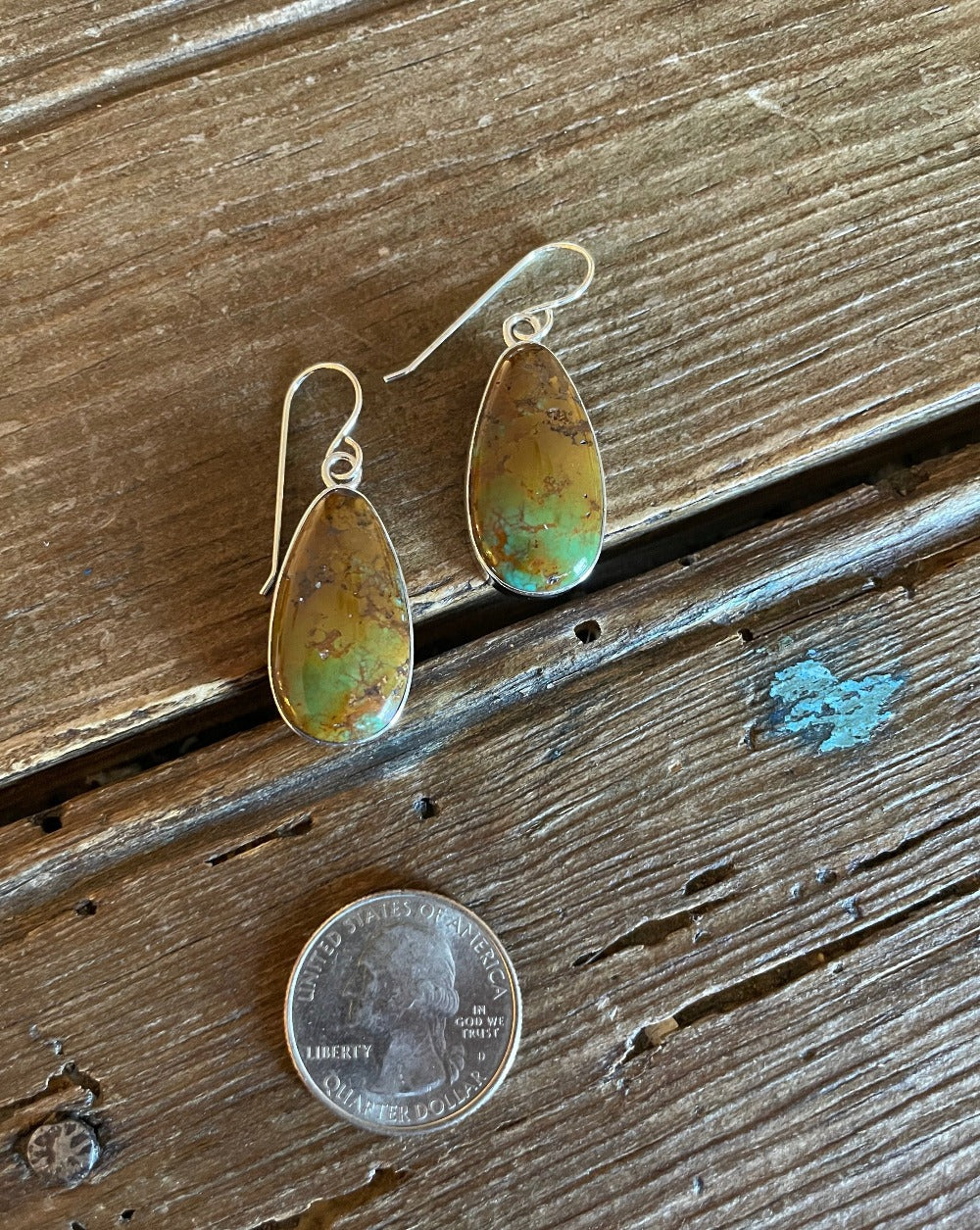 Kingman Turquoise Teardrop Drop Earrings