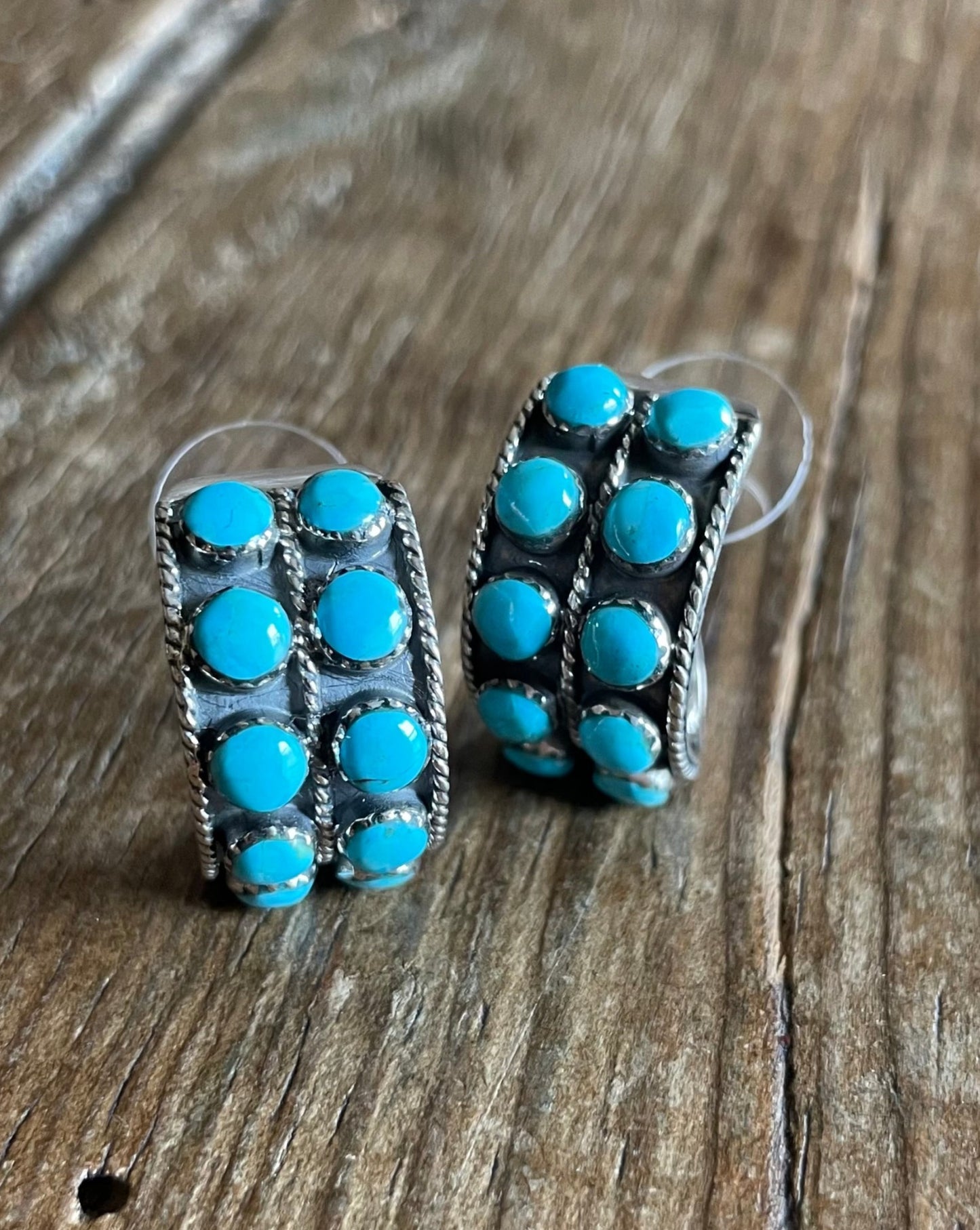 Tira Two Row Turquoise Earrings