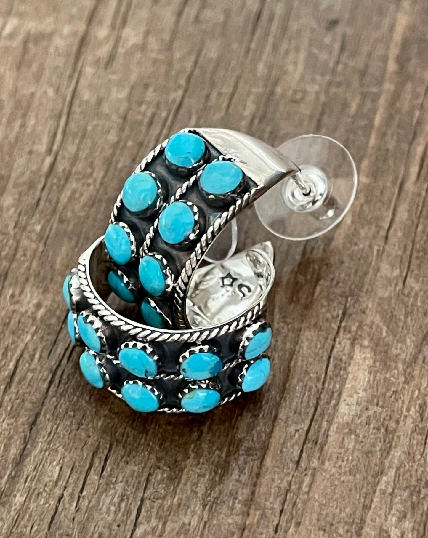 Tira Two Row Turquoise Earrings