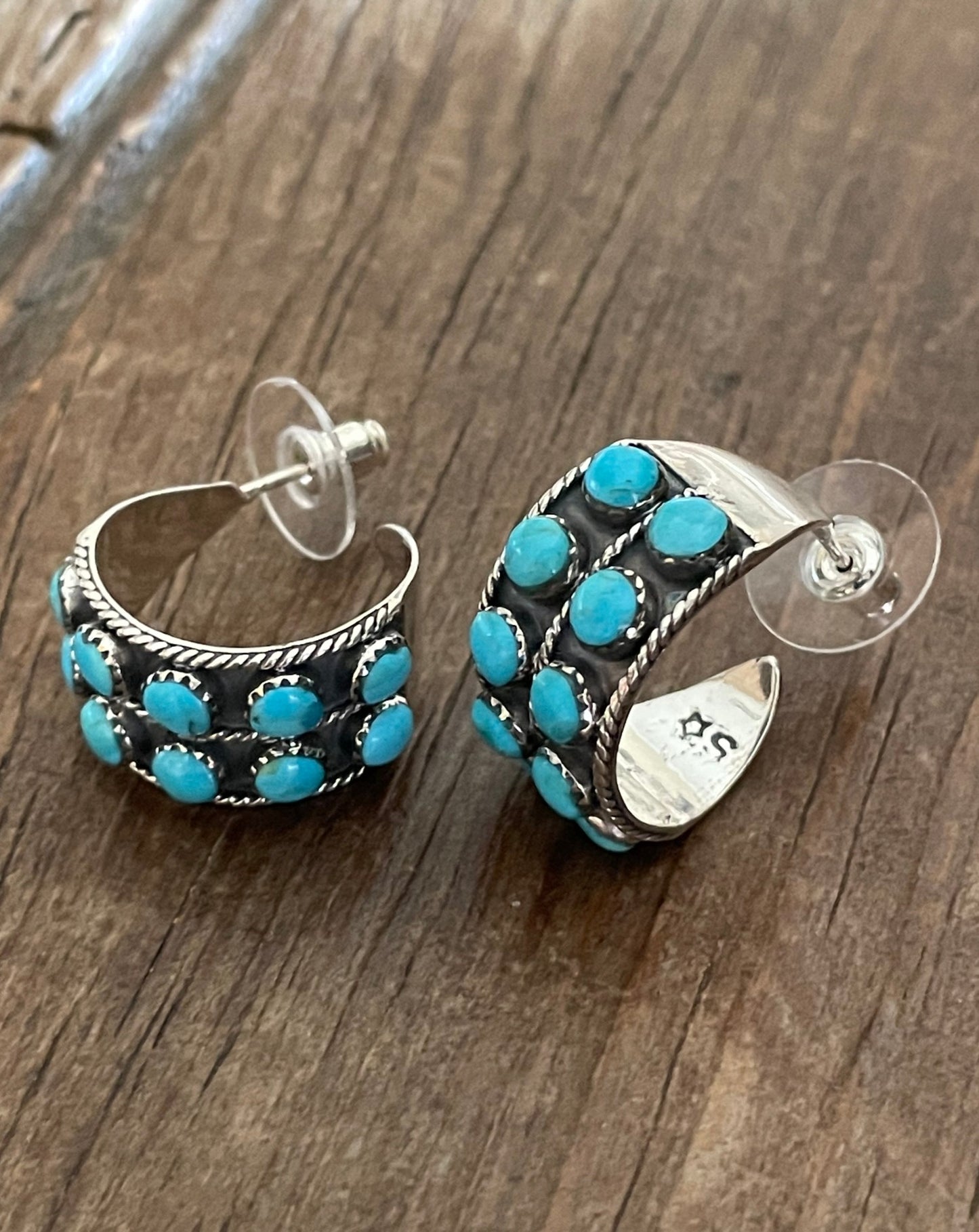 Tira Two Row Turquoise Earrings