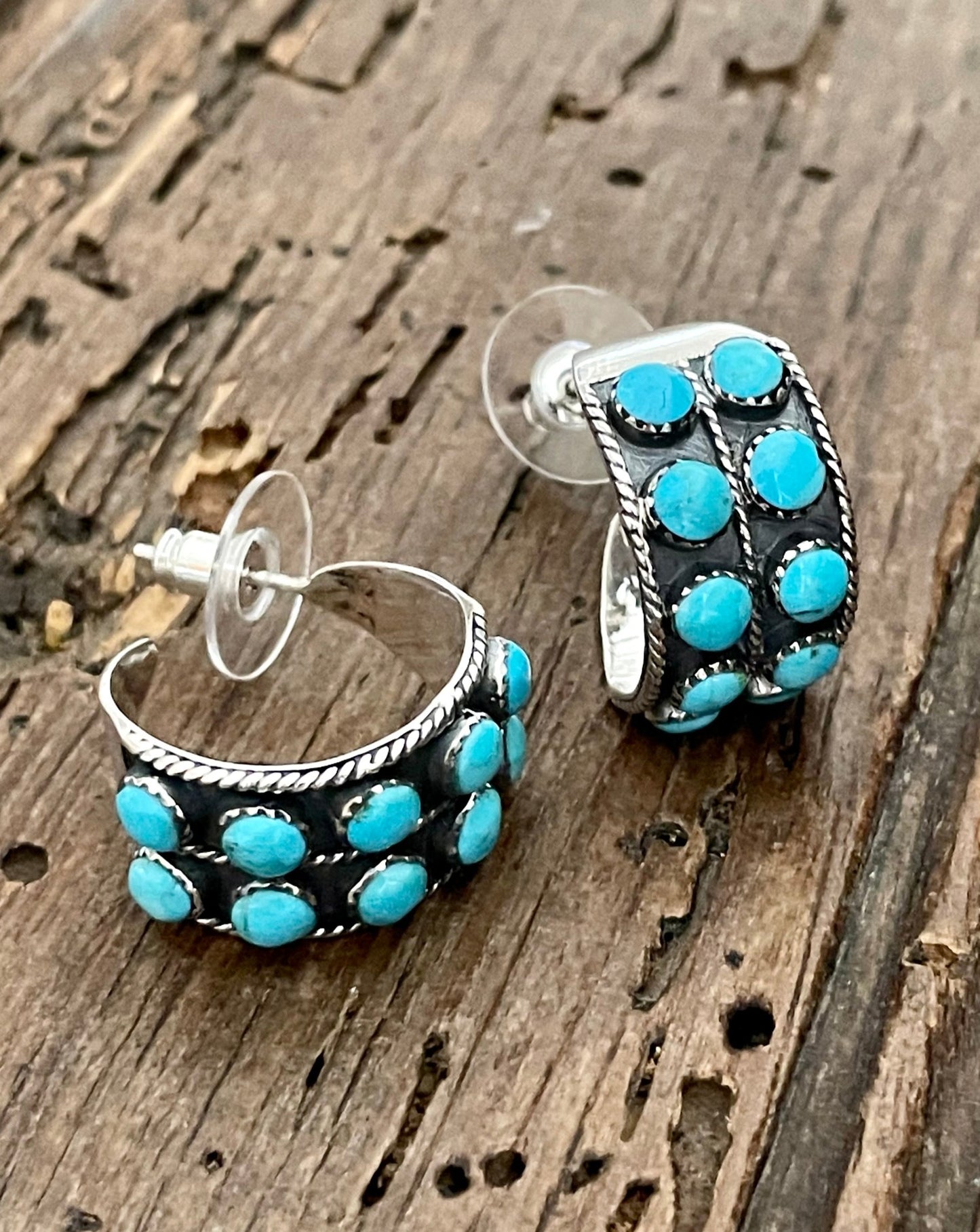 Tira Two Row Turquoise Earrings
