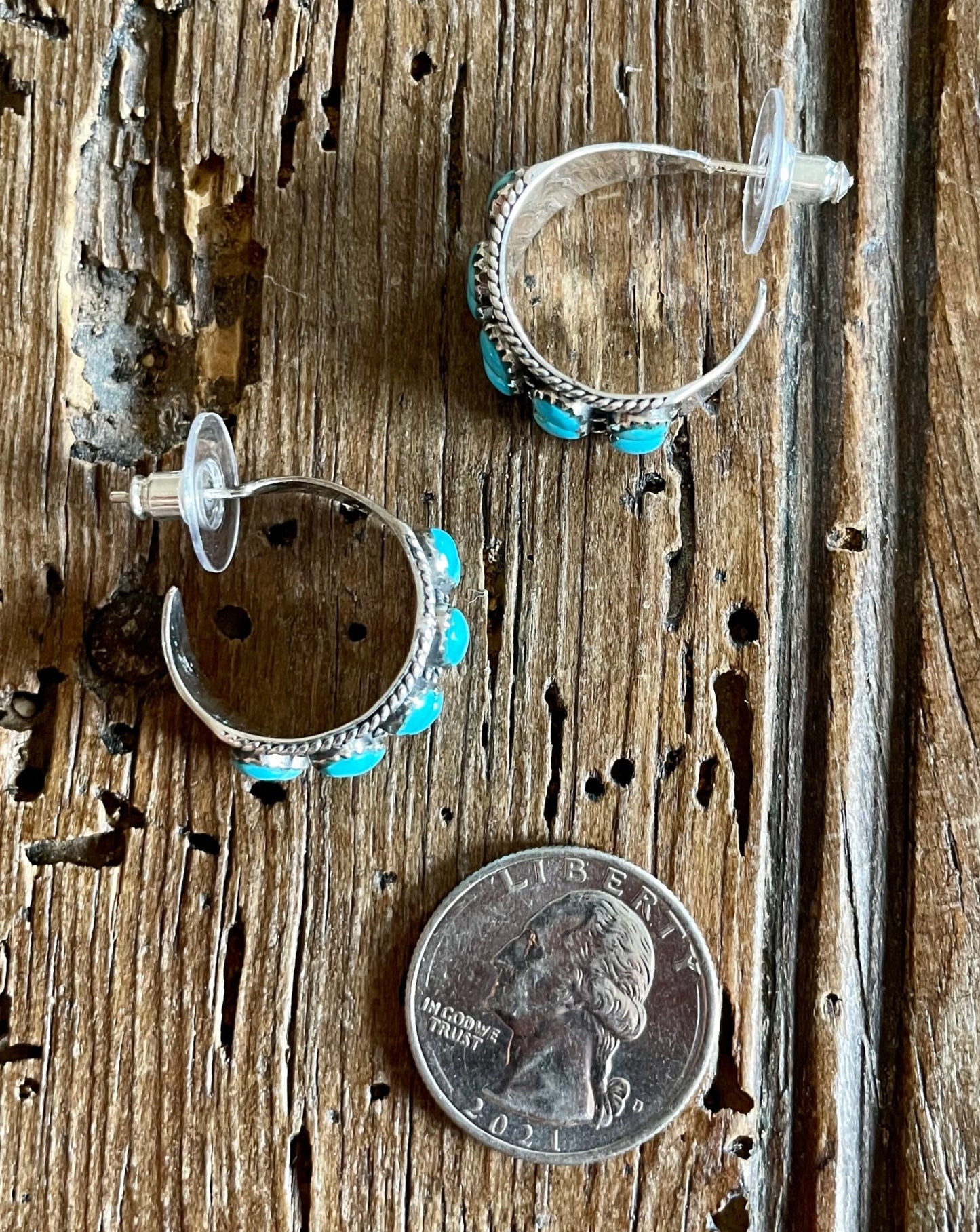 Tira Two Row Turquoise Earrings