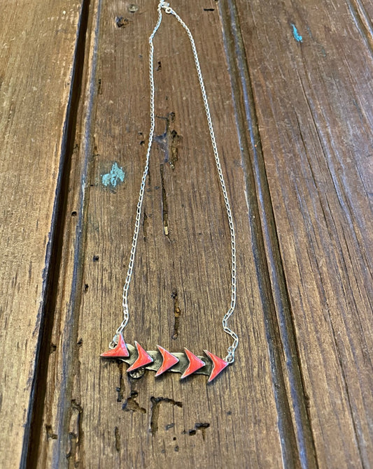 Pink Chevron Necklace