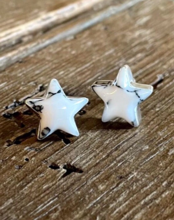 Howlite Star Studs