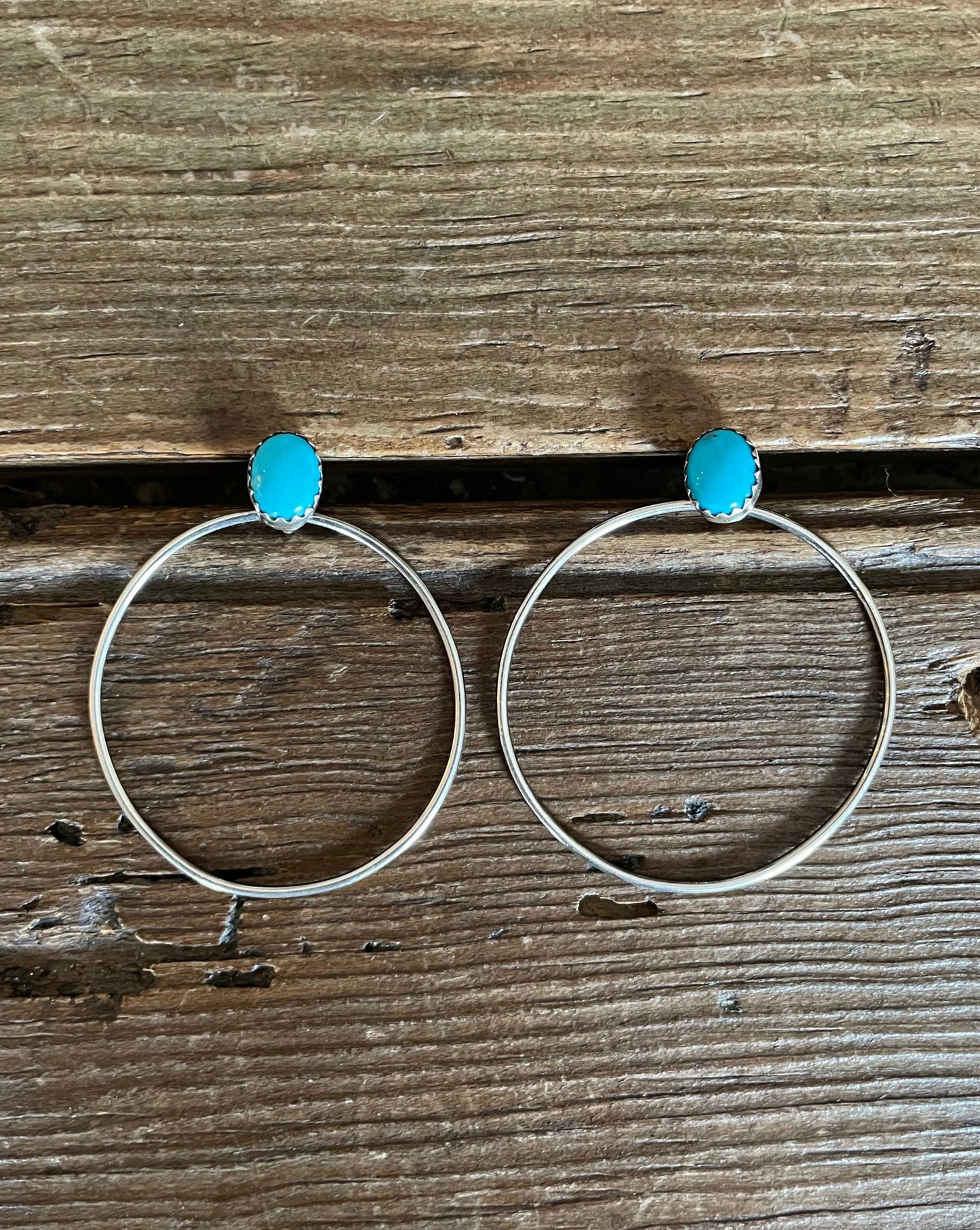 Sleeping Beauty Turquoise Hoops