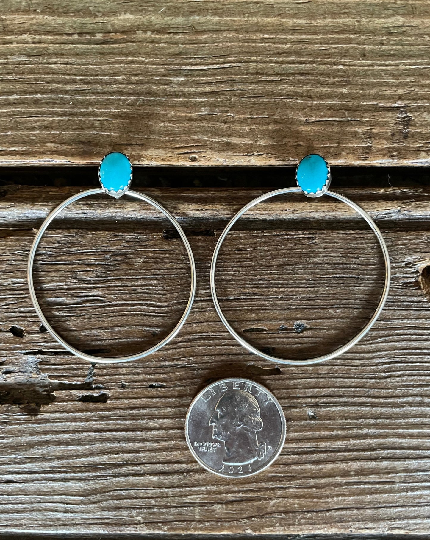 Sleeping Beauty Turquoise Hoops