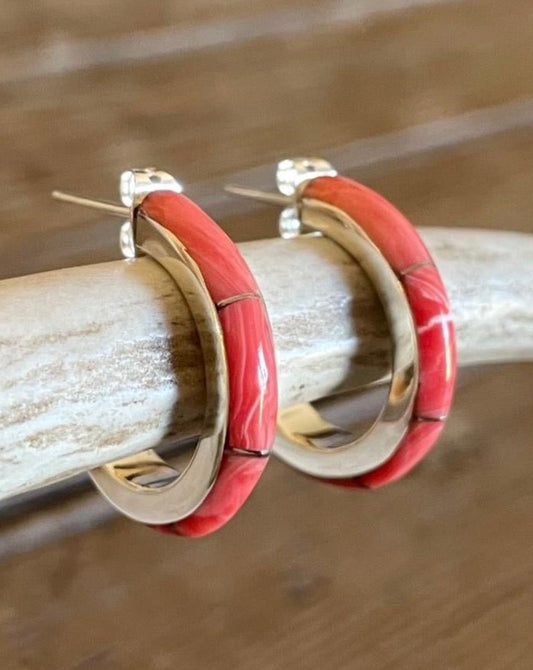 Mini Pink Inlay Hoop