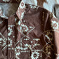 Kalei Vintage Brown Floral Style Pearl Snap Shirt