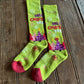 Merry Christmas Y'all Performance Crew Socks (Lime Green & Crystals)