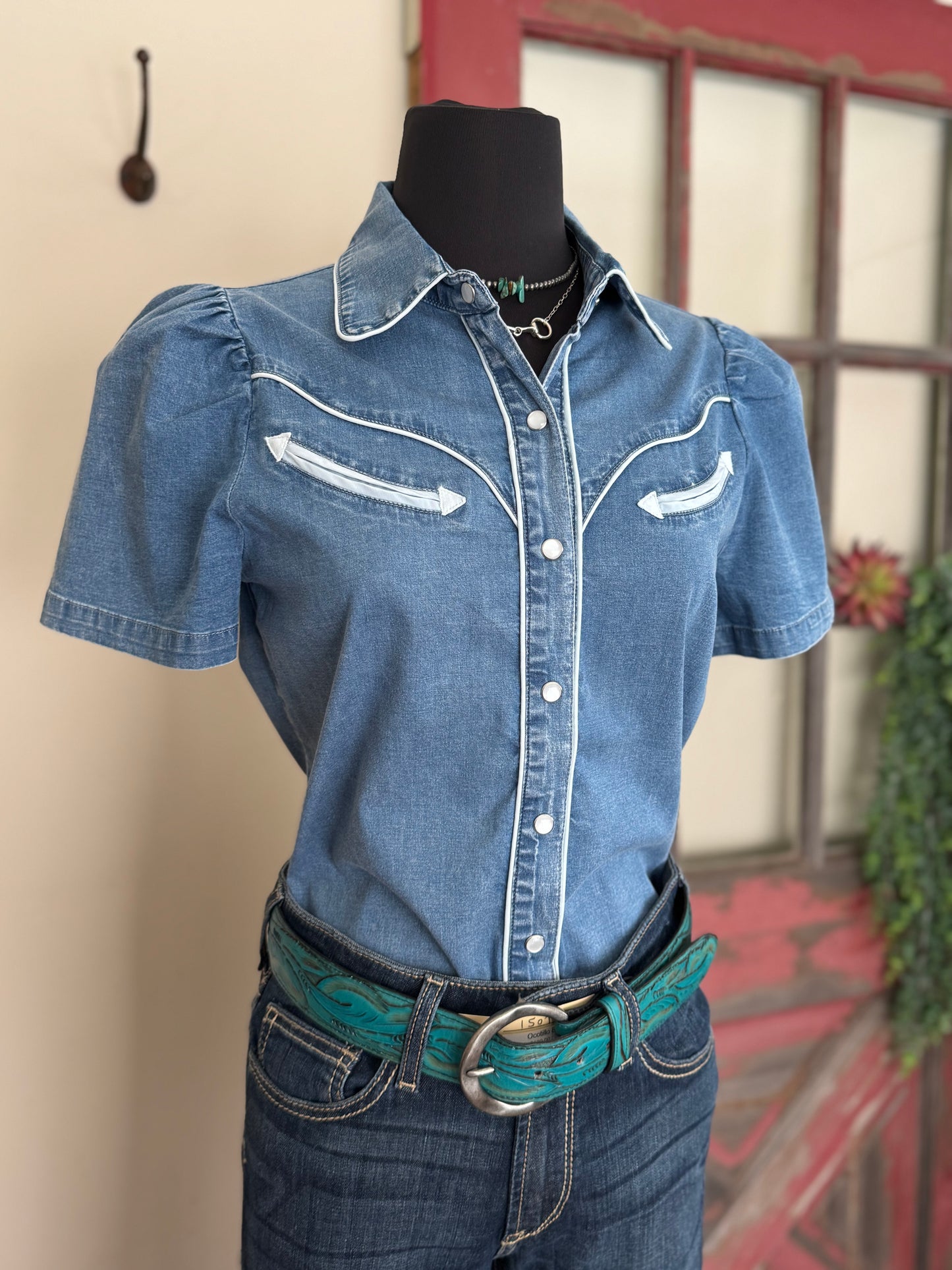Prairie Star Denim Blouse