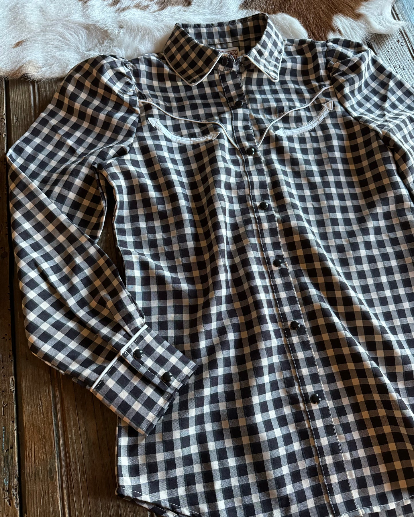 Anniston Gingham Puff Sleeve Top