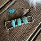 Turquoise stone twilly slide on a wooden surface