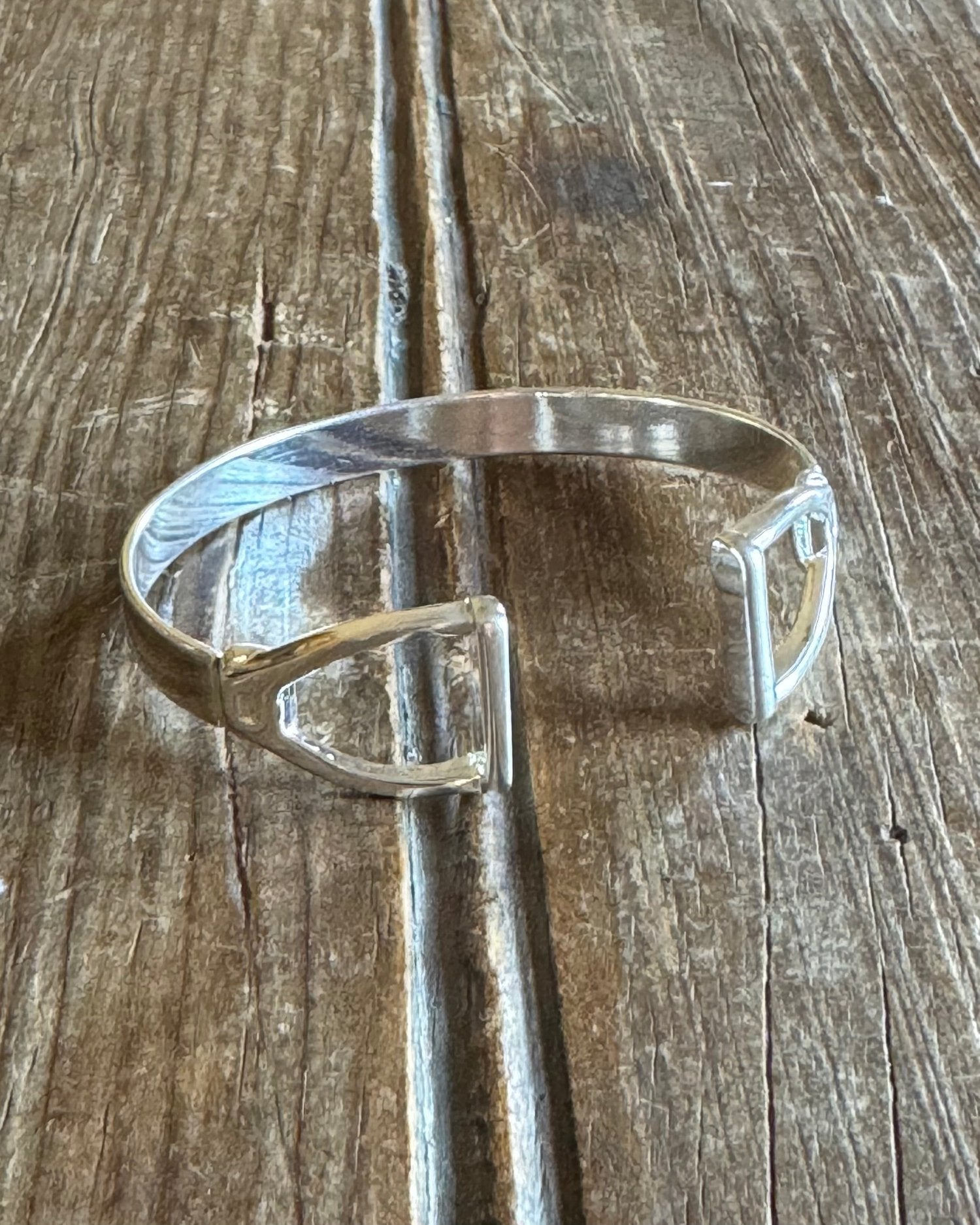 Concord Silver Stirrup Cuff Bracelet