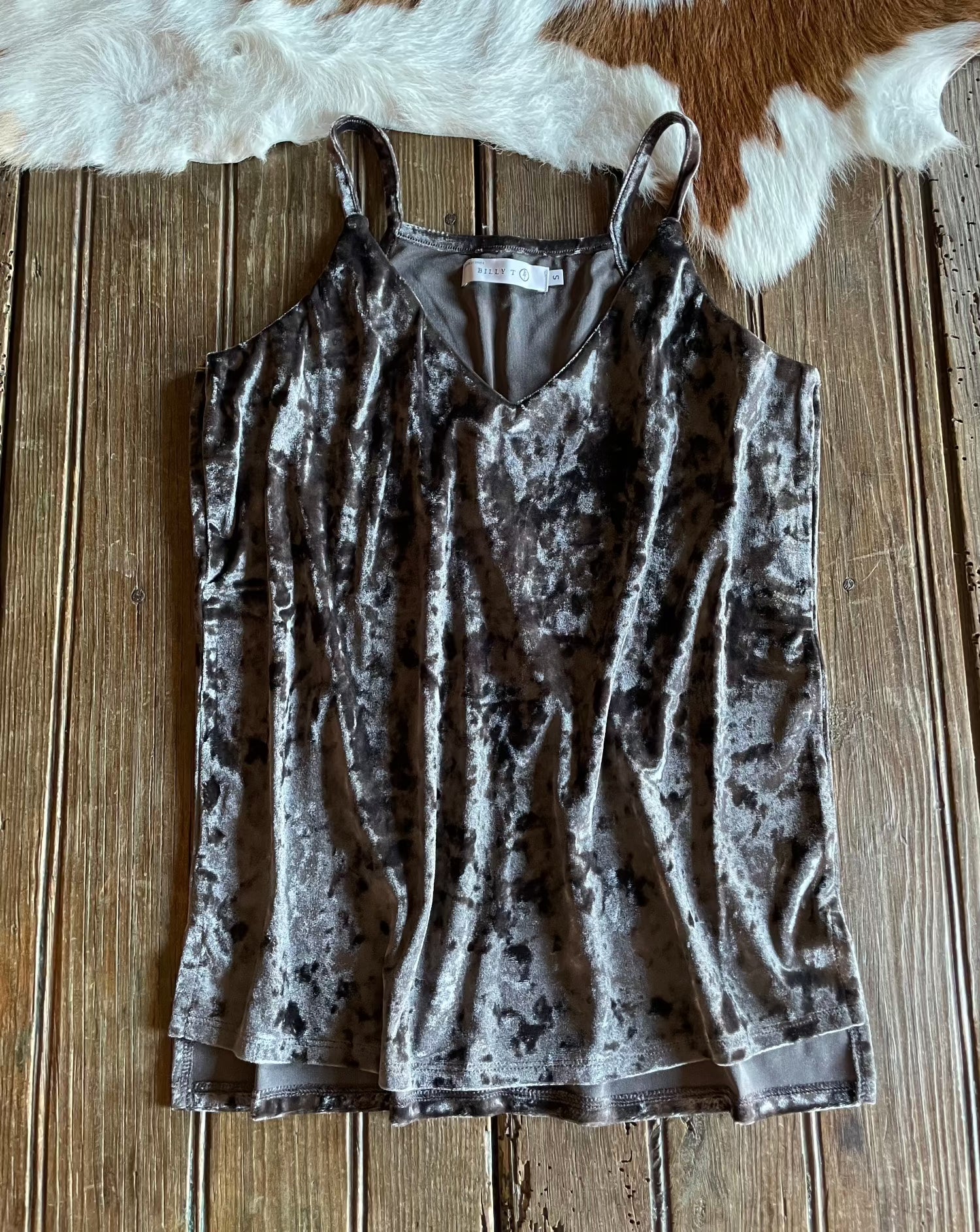 Pink velvet tank top hot sale