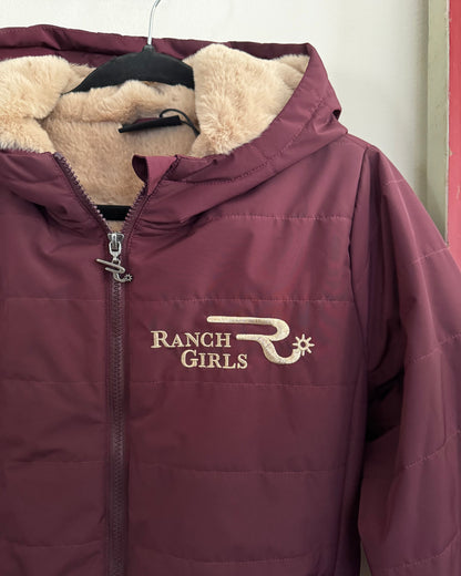 Maroon jacket with 'Ranch Girls' logo on a white background