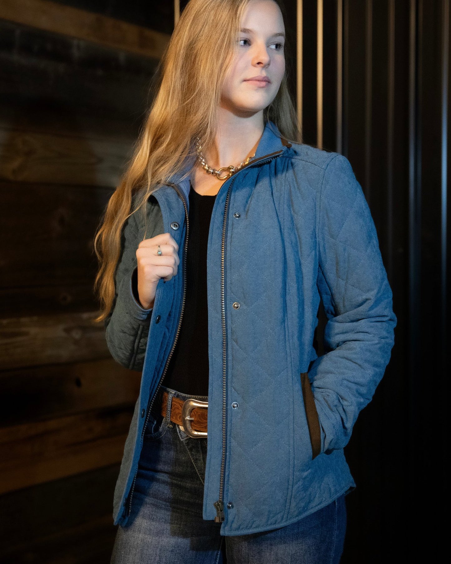 Georgia Quilted Microsuede Jacket