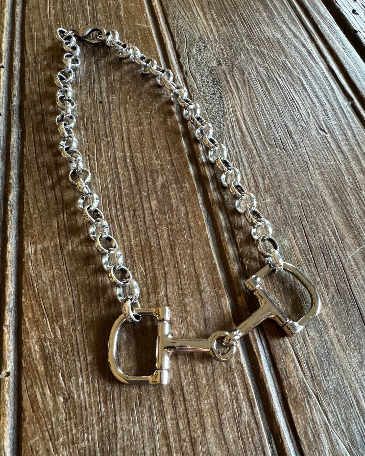 Dorset Silver D-Ring Snaffle Bit Necklace 