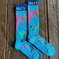 Cactus Alley-Moo Cactus Blue Performance Socks