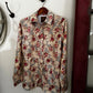 floral-patterned fabric on a white surface